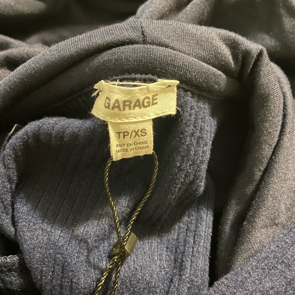Sz US S Garage Soft  Oversized Hoodie Hoodie Mariana Blue  Features Ribbed NWT - Picture 3 of 11